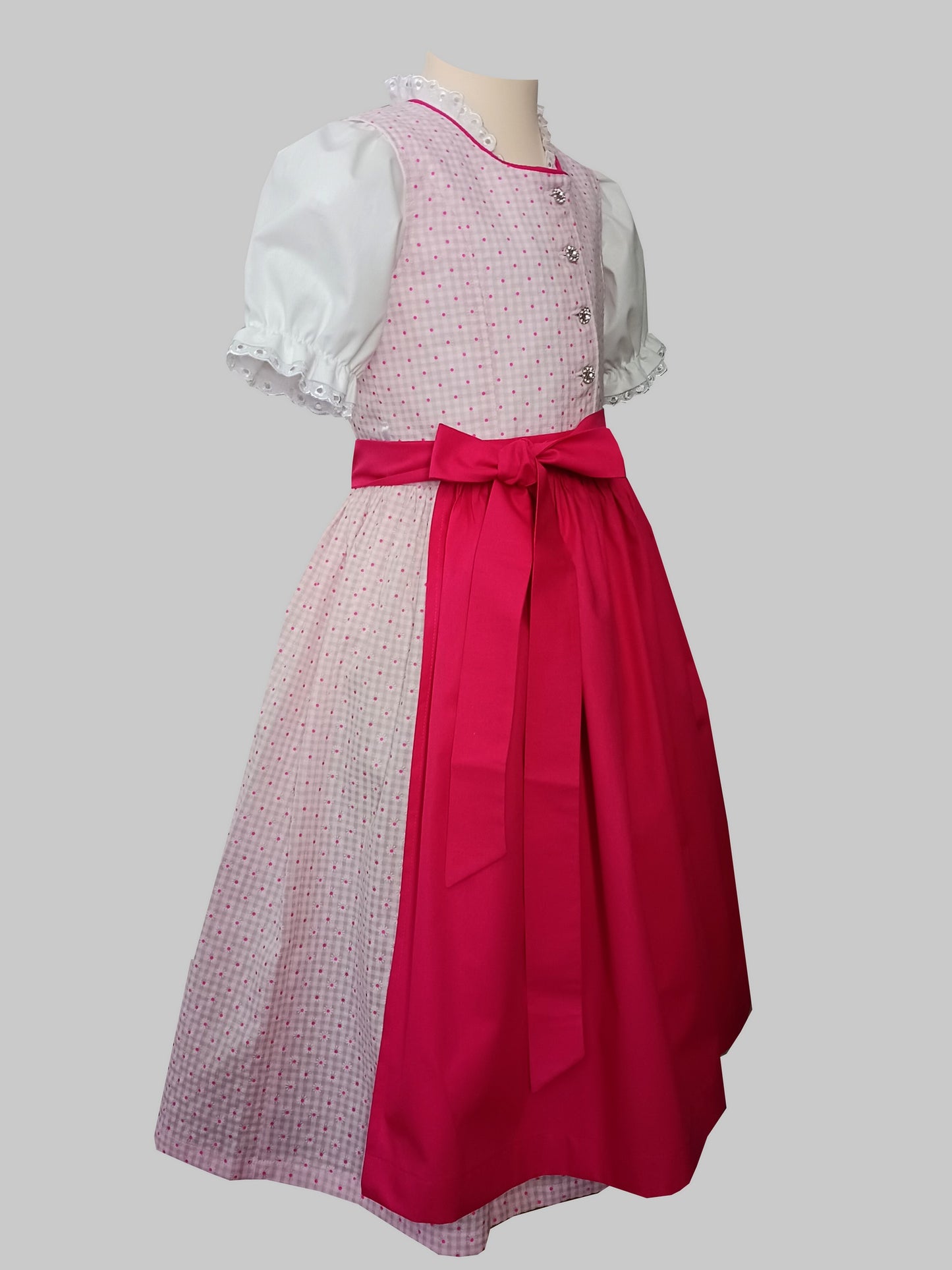 "Mila" Kinderdirndl Mädchen Dirndl rosa pink 140 - Sofortkauf!