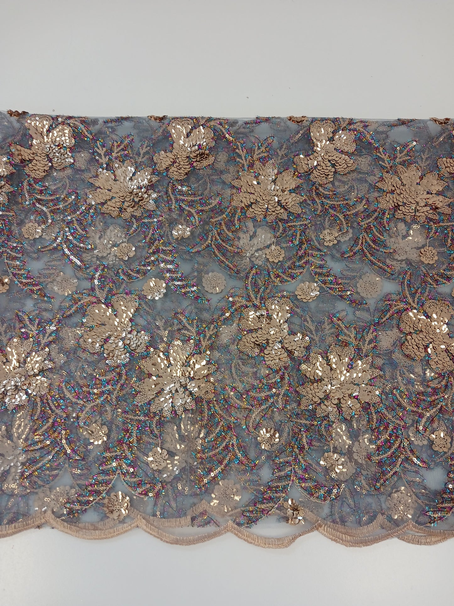 Damen Dirndlschürze Afrik. Spitzentüll mit Pailletten dunkelblau gold