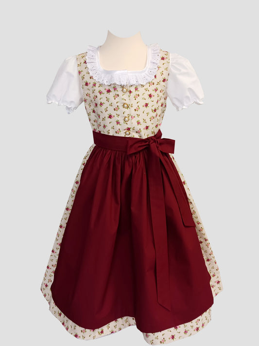 "Celine" Kinderdirndl Mädchen Dirndl creme floral 140 - Sofortkauf