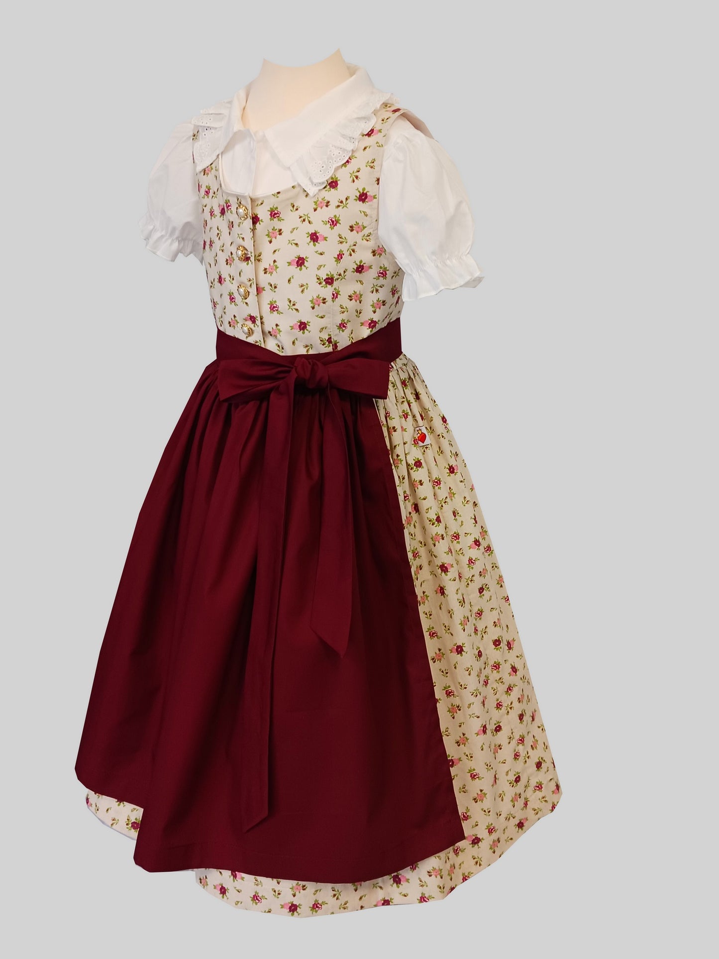 "Celine" Kinderdirndl Mädchen Dirndl creme floral 140 - Sofortkauf