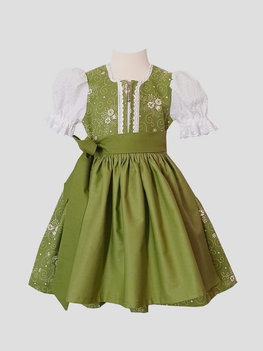"Irina - Die Friedfertige" Babydirndl oliv grün 74/80 -  Sofortkauf!
