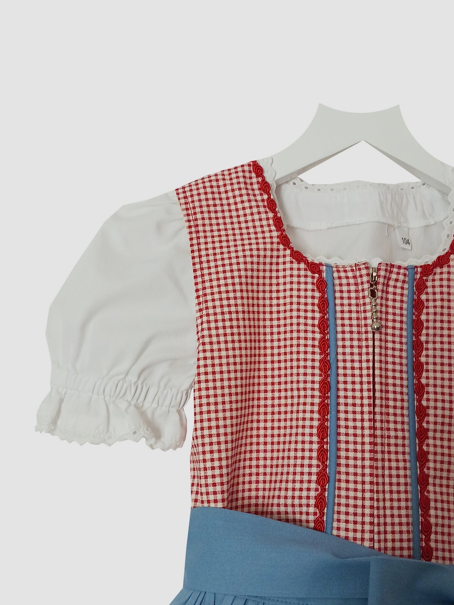 "Daria" Kinderdirndl Mädchen Dirndl 98/104 rot-blau