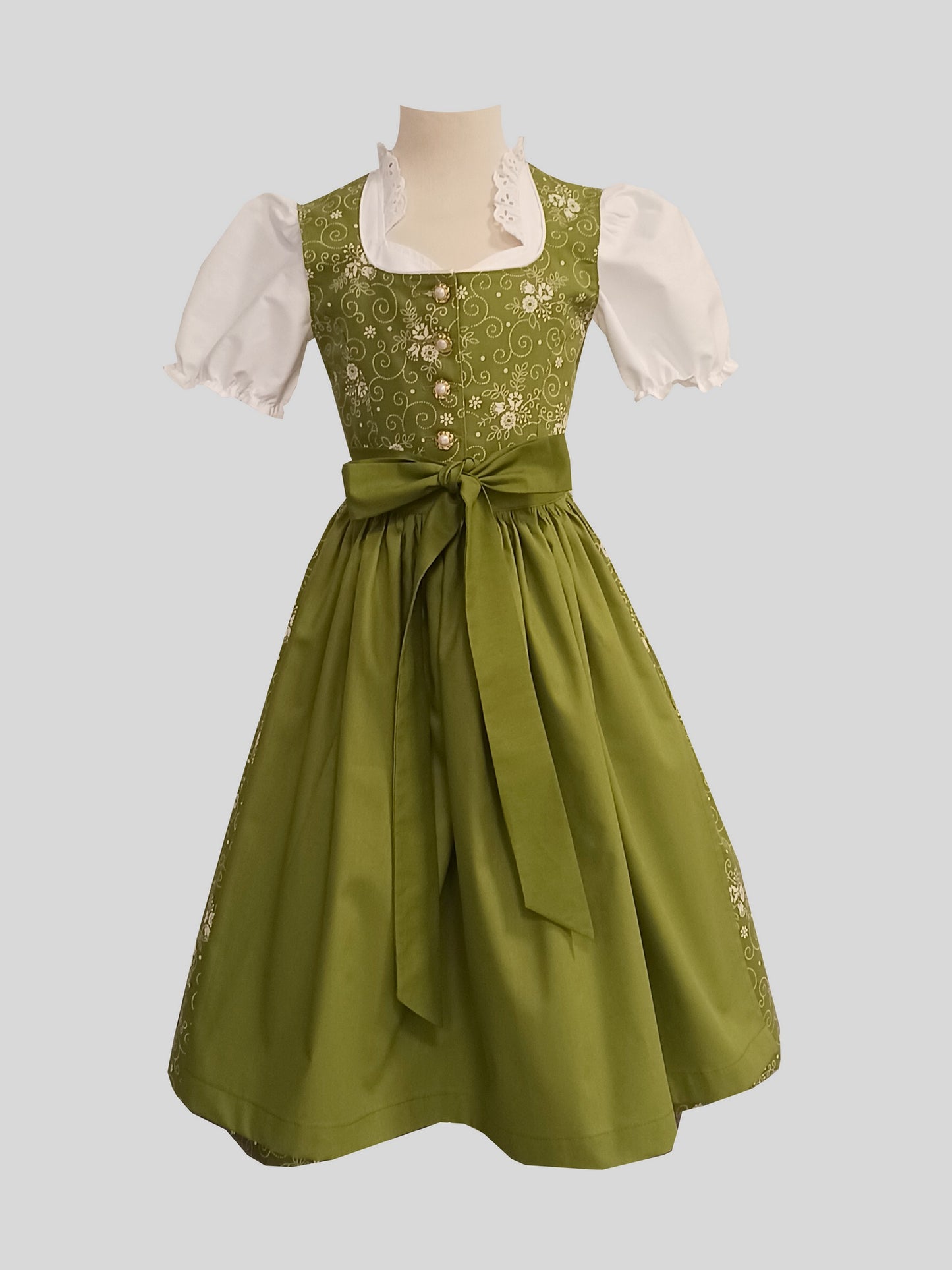 "Irina" Kinderdirndl Mädchen Dirndl grün 146 - Sofortkauf!