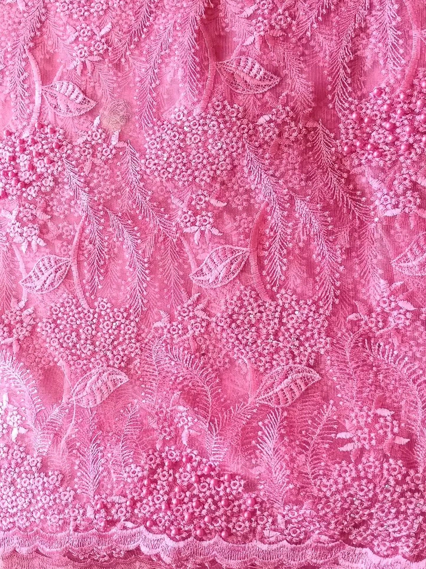 Damen Dirndlschürze Französische Spitze rosa Stickerei Perlen - fast ausverkauft!