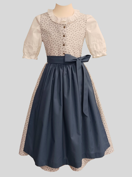 "Amanda" Kinderdirndl Mädchen Dirndl weiß blau 146 - Sofortkauf!