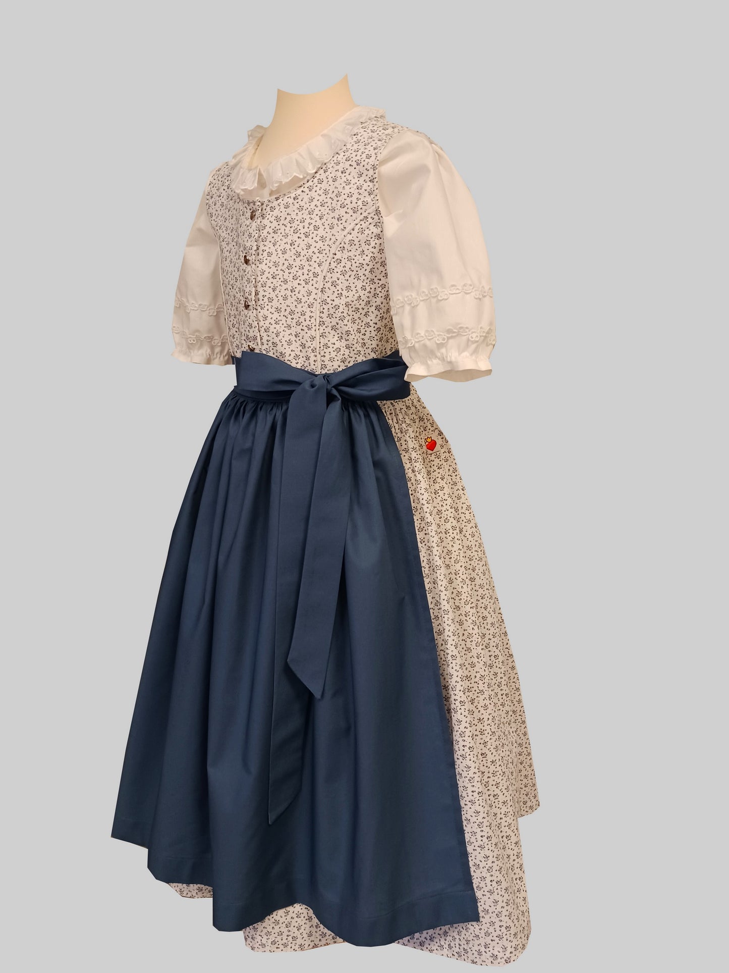 "Amanda" Kinderdirndl Mädchen Dirndl weiß blau 146 - Sofortkauf!