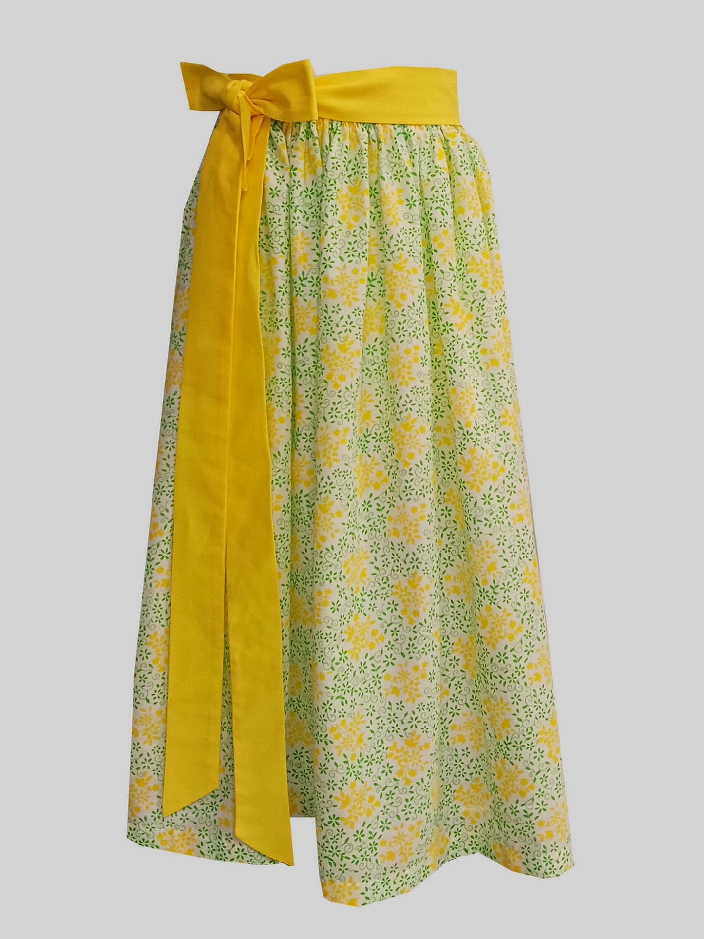Damen Dirndlschürze Baumwolle gelb-grün M/70cm > Sofortkauf