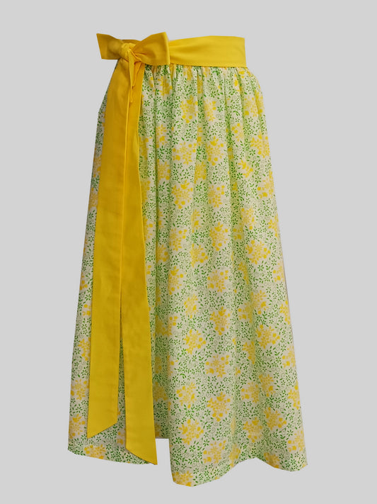 Damen Dirndlschürze Baumwolle gelb-grün M/70cm > Sofortkauf