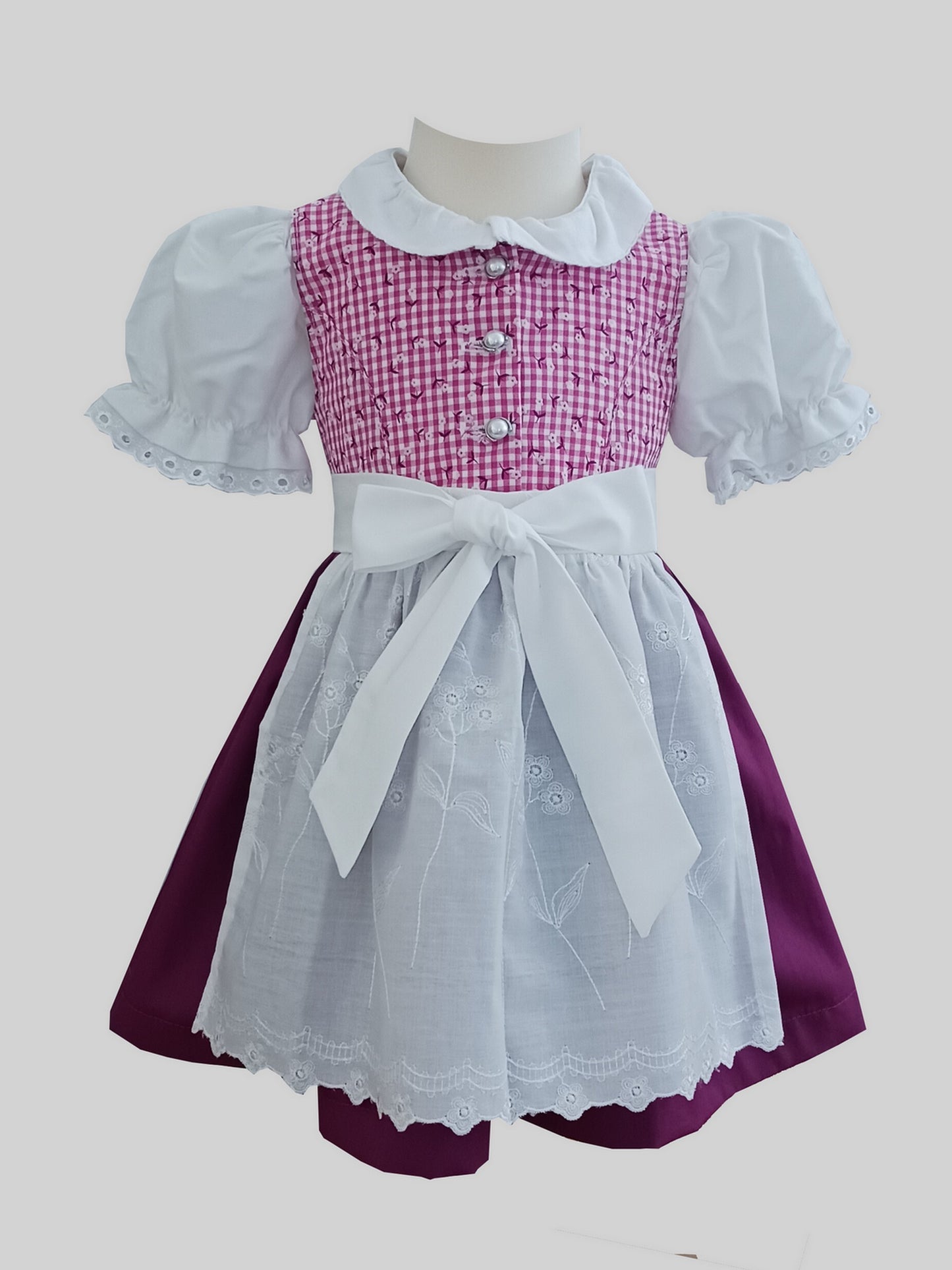"JAZ" Babydirndl vichy-karo pink-weiß Gr. 62/68  - Sofortkauf!
