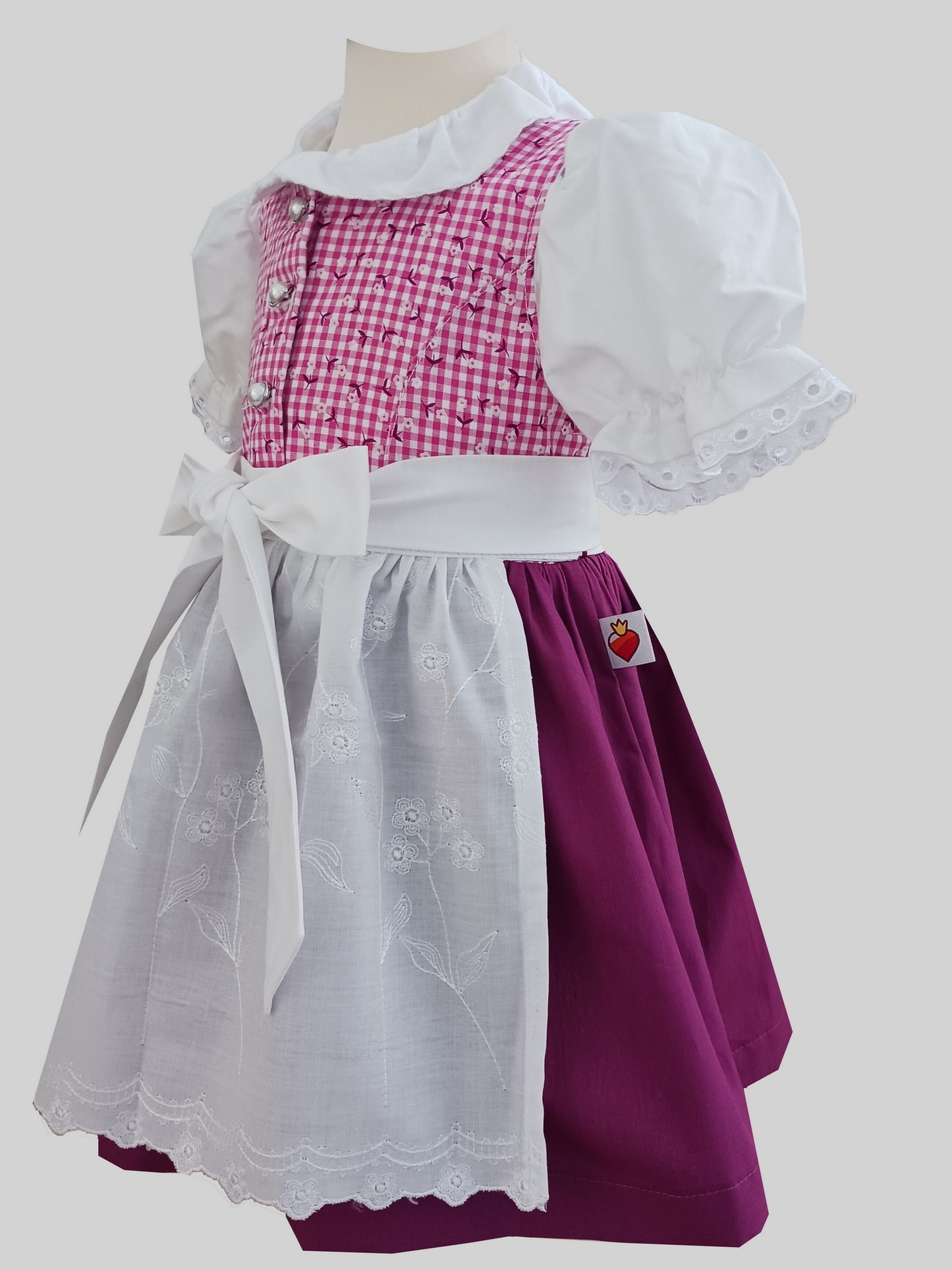 "JAZ" Babydirndl vichy-karo pink-weiß Gr. 62/68  - Sofortkauf!