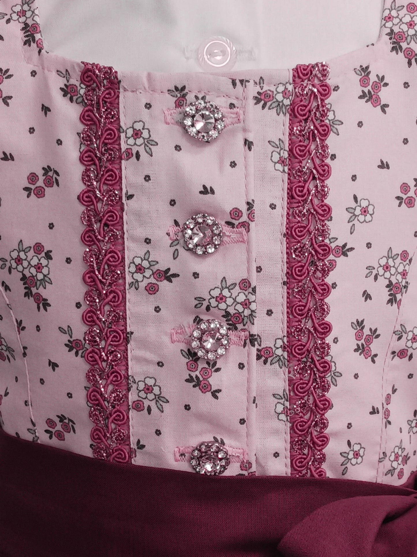 "Larissa" Kinderdirndl Mädchen Dirndl rosa aubergine 122/128 - Sofortkauf