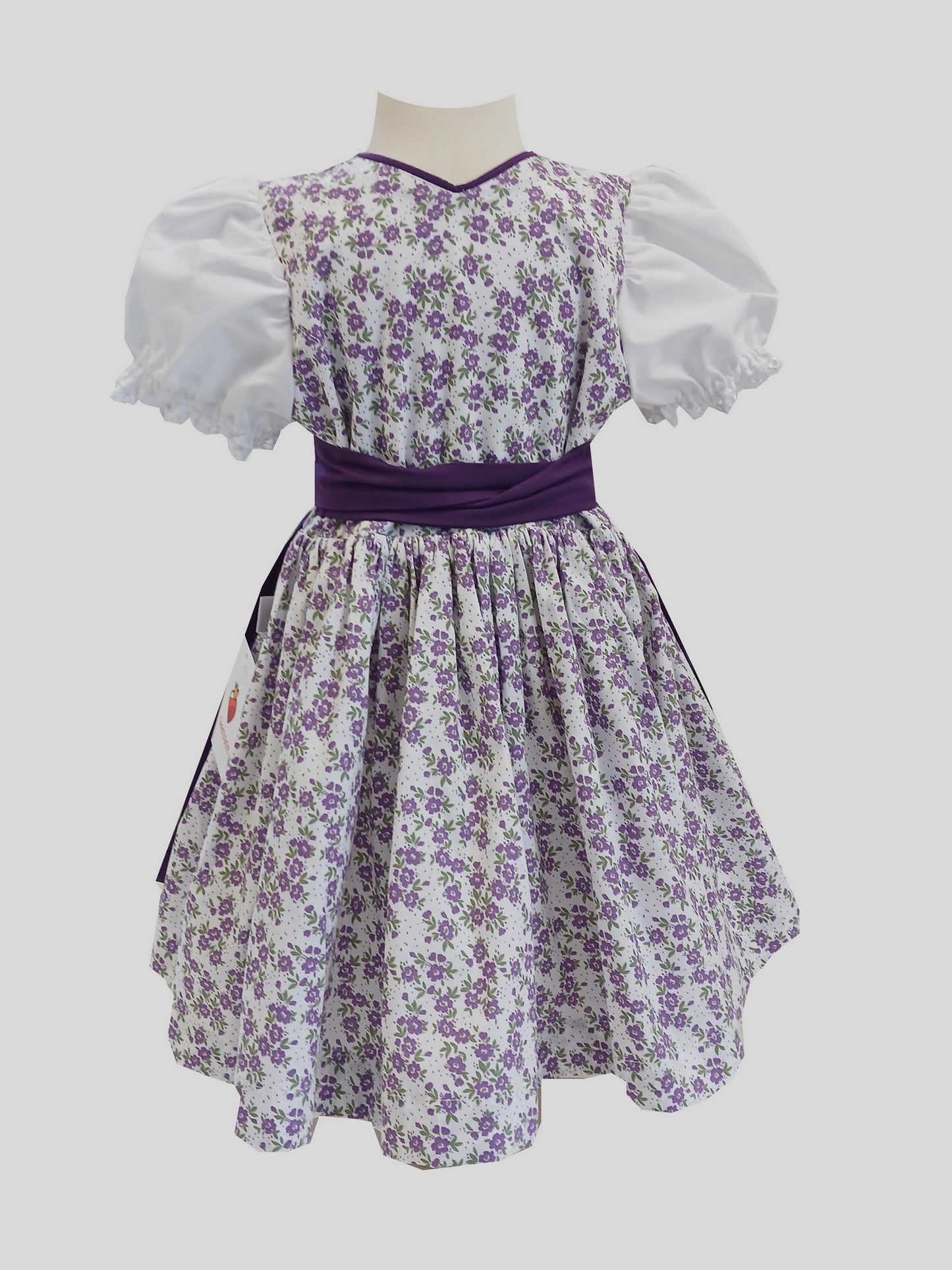 "LILIA" Babydirndl Kinderdirndl lila weiß 74/80