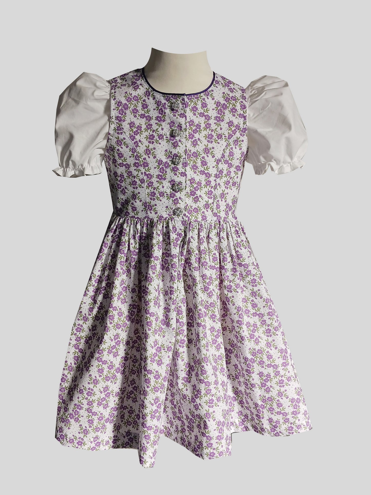 "Lilia" Kinderdirndl lila weiß 86/92 mit 2 Schürzen - Sofortkauf