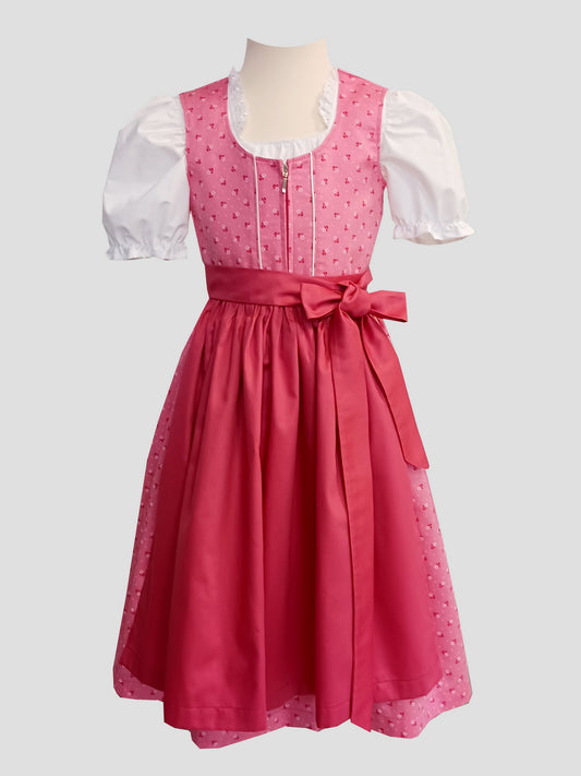 "Rosalia" Kinderdirndl Mädchen Dirndl altrosa/koralle 134 - Sofortkauf