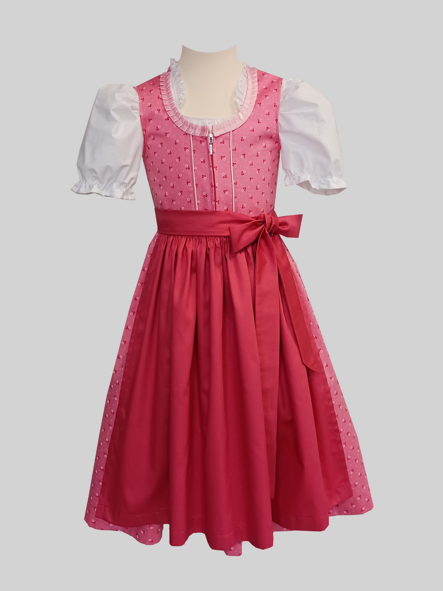 "Rosalia" Kinderdirndl Mädchen Dirndl altrosa/koralle 134 - Sofortkauf