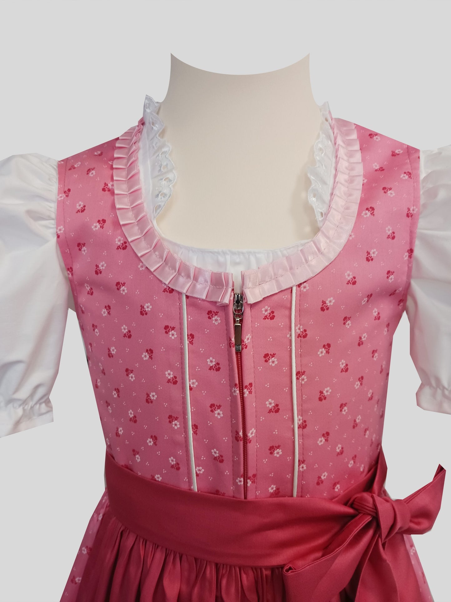 "Rosalia" Kinderdirndl Mädchen Dirndl altrosa/koralle 134 - Sofortkauf