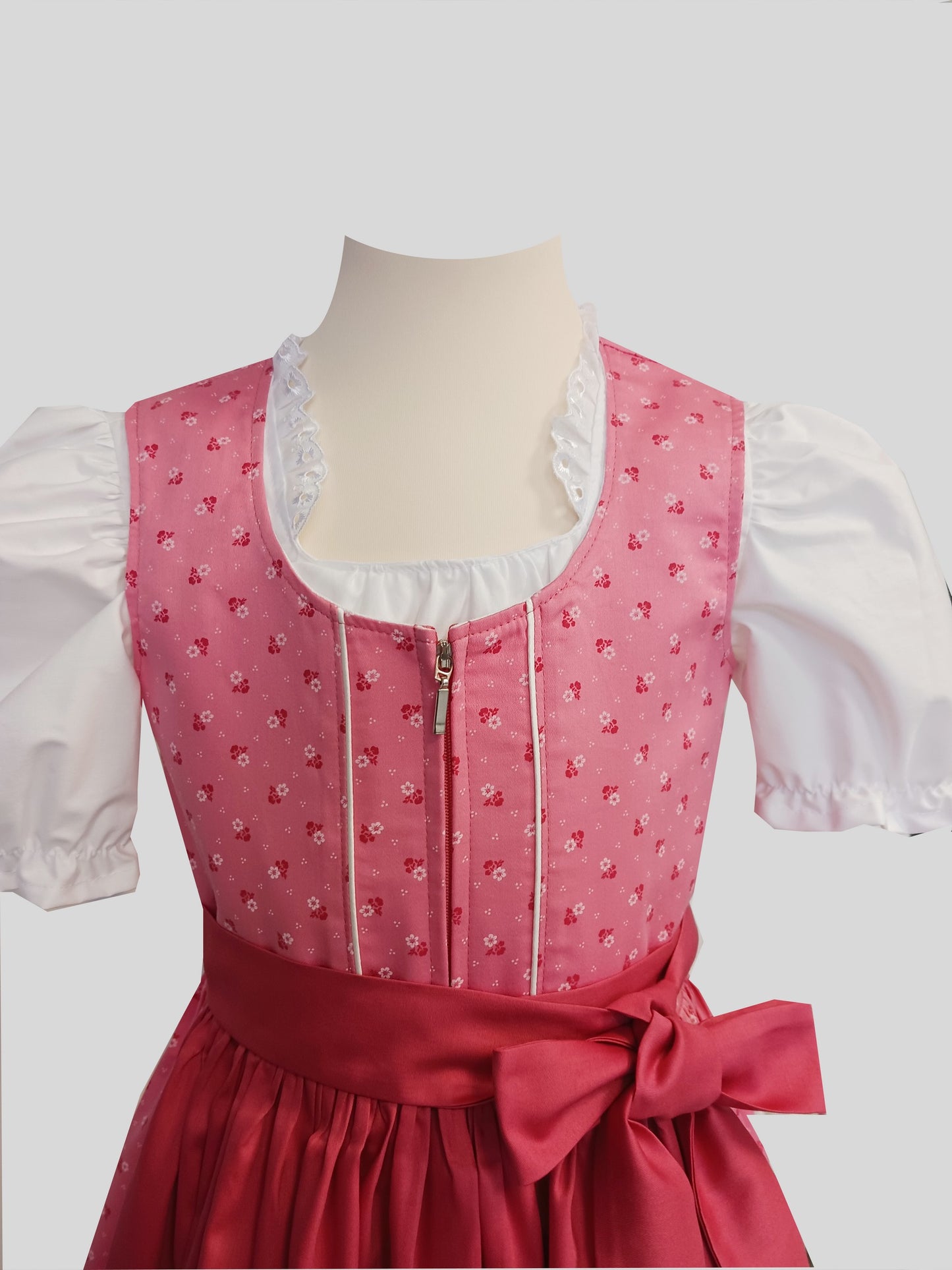 "Rosalia" Kinderdirndl Mädchen Dirndl altrosa/koralle 134 - Sofortkauf