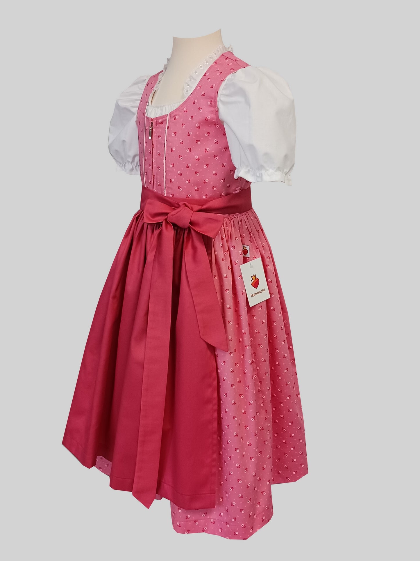 "Rosalia" Kinderdirndl Mädchen Dirndl altrosa/koralle 134 - Sofortkauf