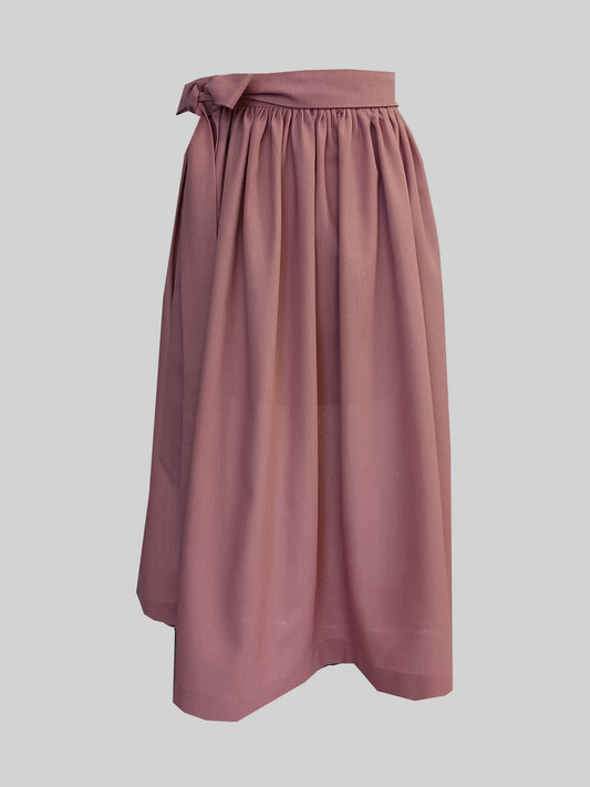 Damen Dirndlschürze altrosa Viskose-Leinen-Mischung