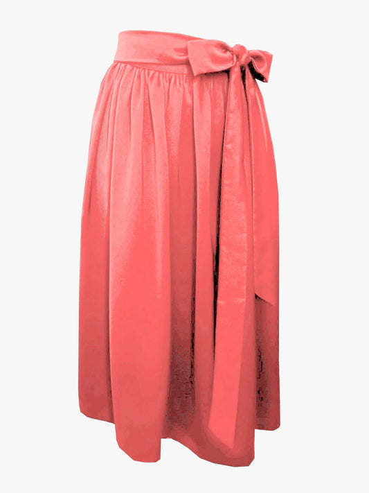 Damen Dirndlschürze Royal Micro Satin coral-pink