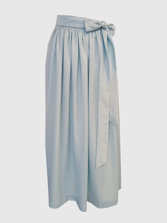 Damen Dirndlschürze Royal Micro Satin eisblau XS/80 - Sofortkauf!