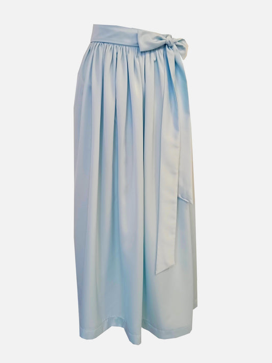 Damen Dirndlschürze Royal Micro Satin hellblau blassblau