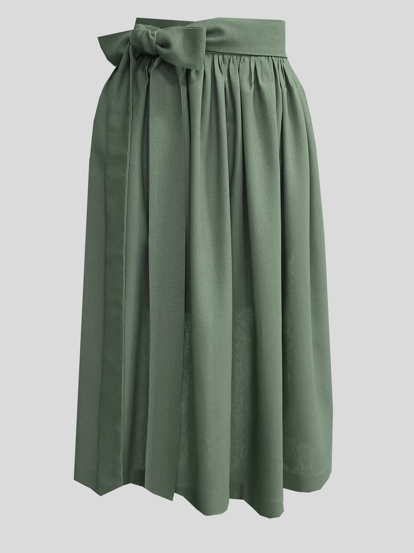 Damen Dirndlschürze old green Viskose-Leinen-Mischung