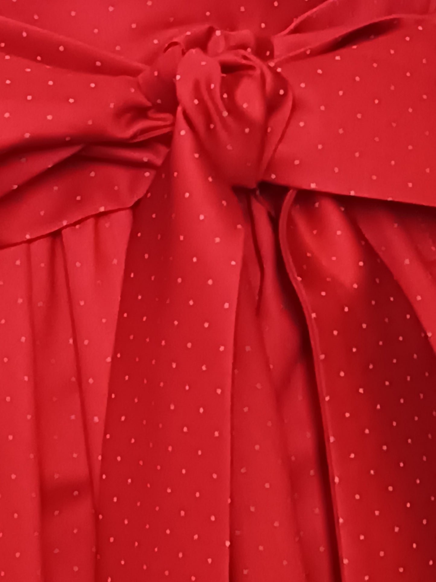 Damen Dirndlschürze Baumwolle ROT kl. Tupfen beige > Sofortkauf