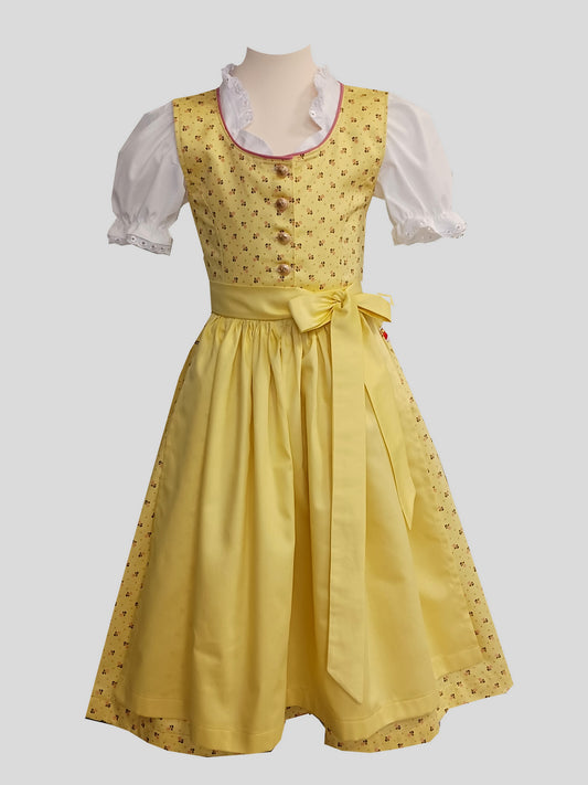 "Suri" Kinderdirndl Mädchen Dirndl gelb Blümchen 134/140 - Sofortkauf!