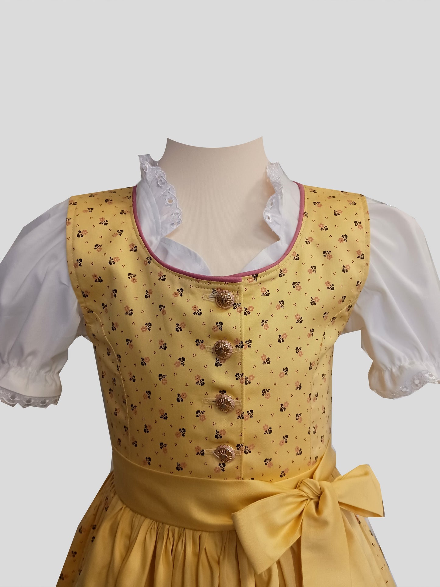 "Suri" Kinderdirndl Mädchen Dirndl gelb Blümchen 134/140 - Sofortkauf!
