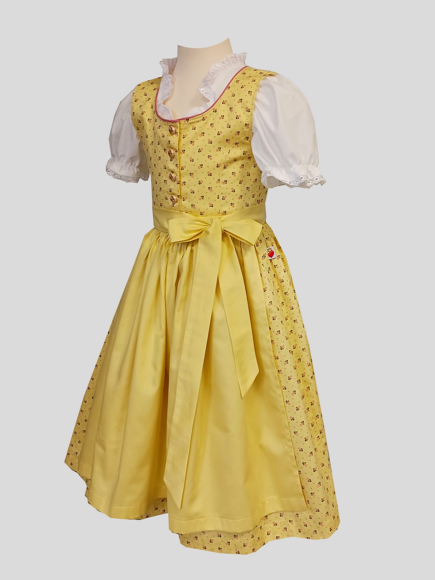"Suri" Kinderdirndl Mädchen Dirndl gelb Blümchen 134/140 - Sofortkauf!