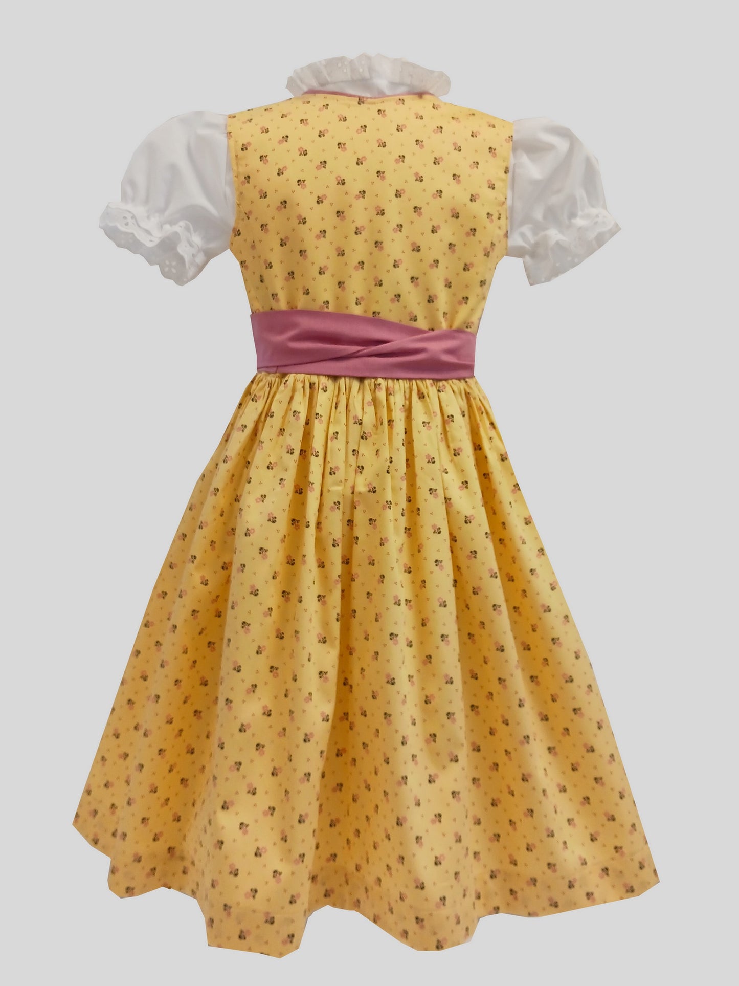 "Suri" Kinderdirndl Mädchen Dirndl gelb-rosa Blümchen 110/116 - Sofortkauf!