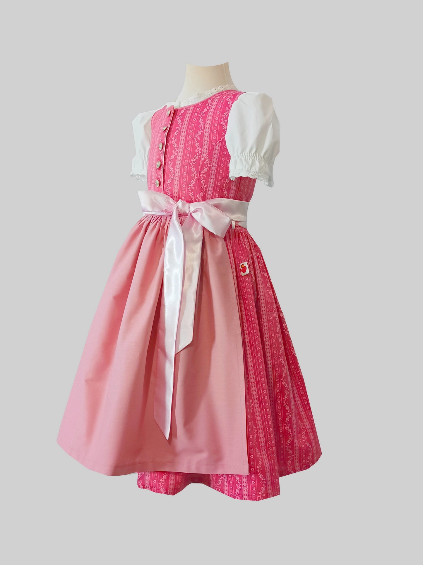 "Alma" Kinderdirndl Mädchen Dirndl altrosa-rosa 110/116