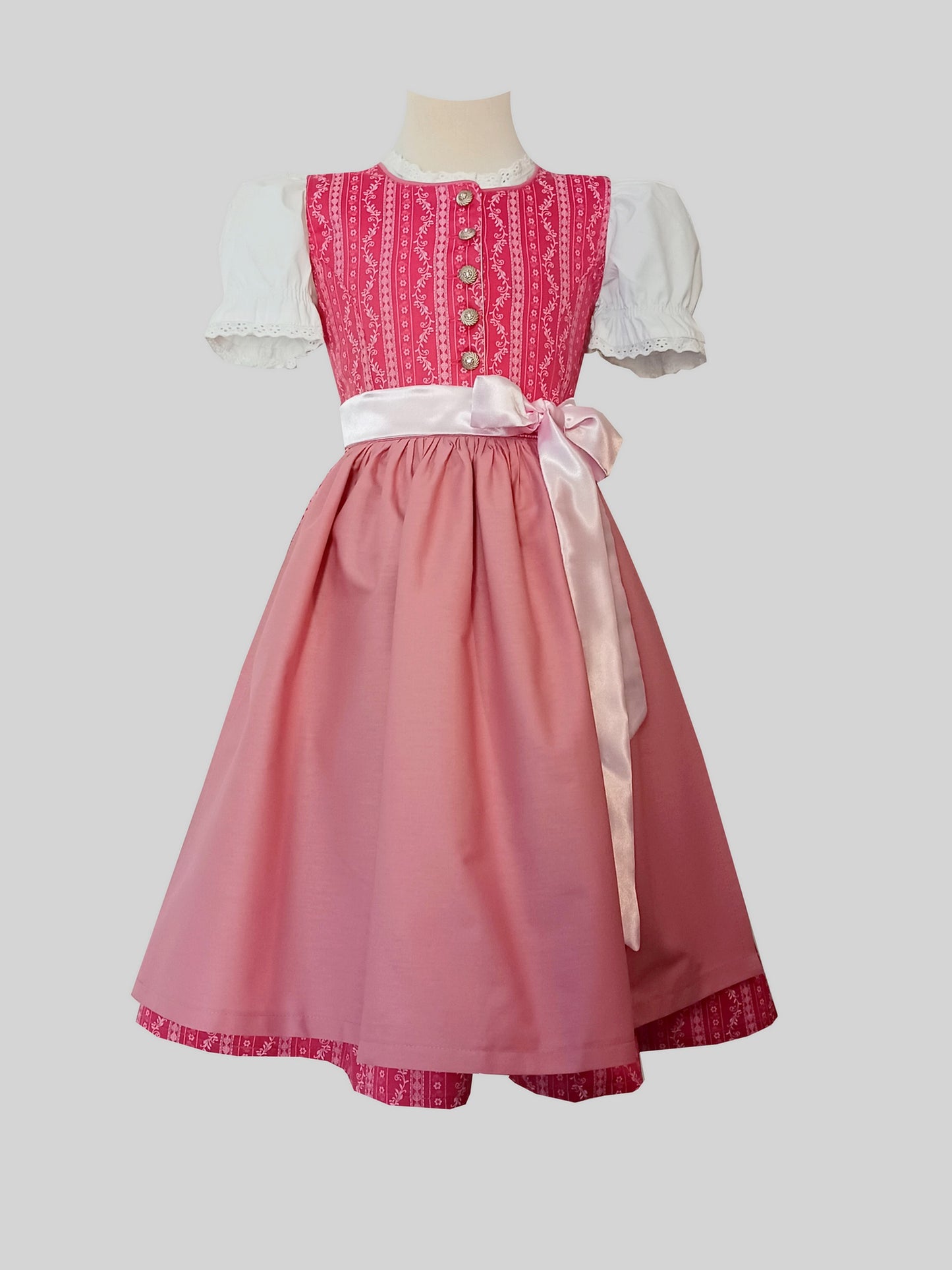 "Alma" Kinderdirndl Mädchen Dirndl altrosa-rosa 110/116