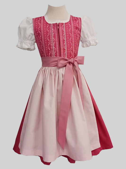 "Alma" Kinderdirndl Mädchen Dirndl koralle rosa 110/116 - Sofortkauf!