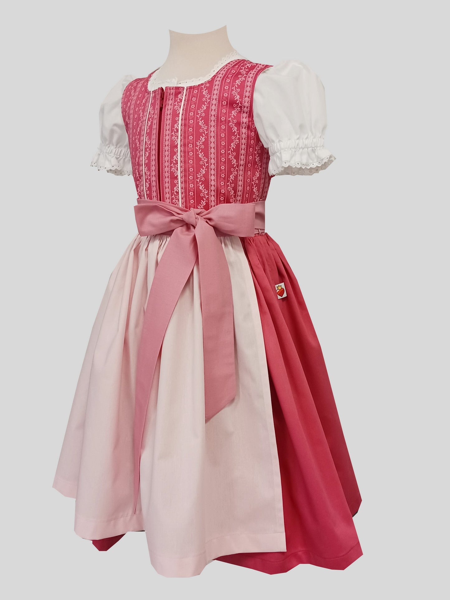 "Alma" Kinderdirndl Mädchen Dirndl koralle rosa 110/116 - Sofortkauf!