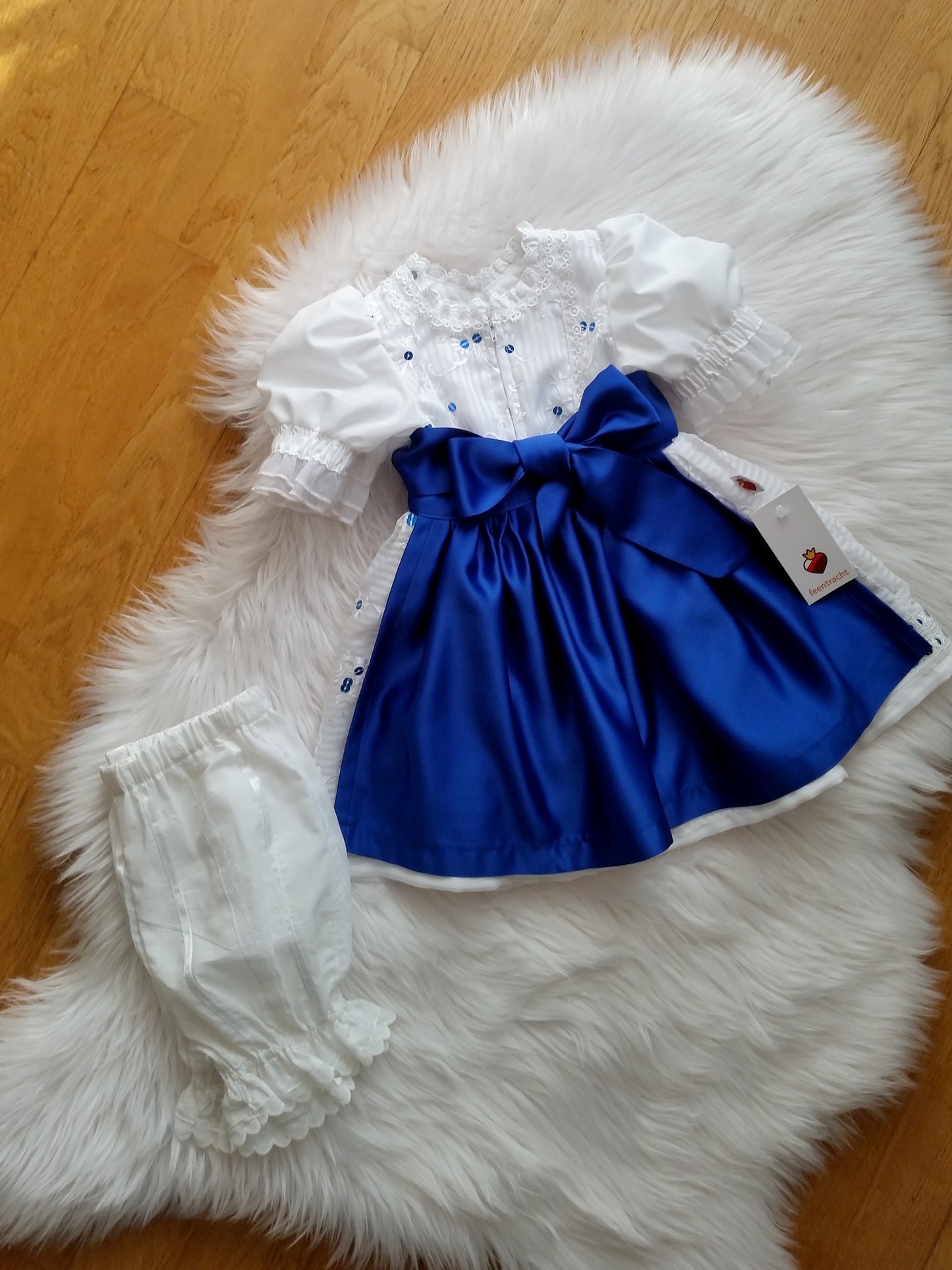 "Bianca" Taufdirndl/Festtagsdirndl Spitze und Pailletten Gr. 68 -  Sofortkauf!