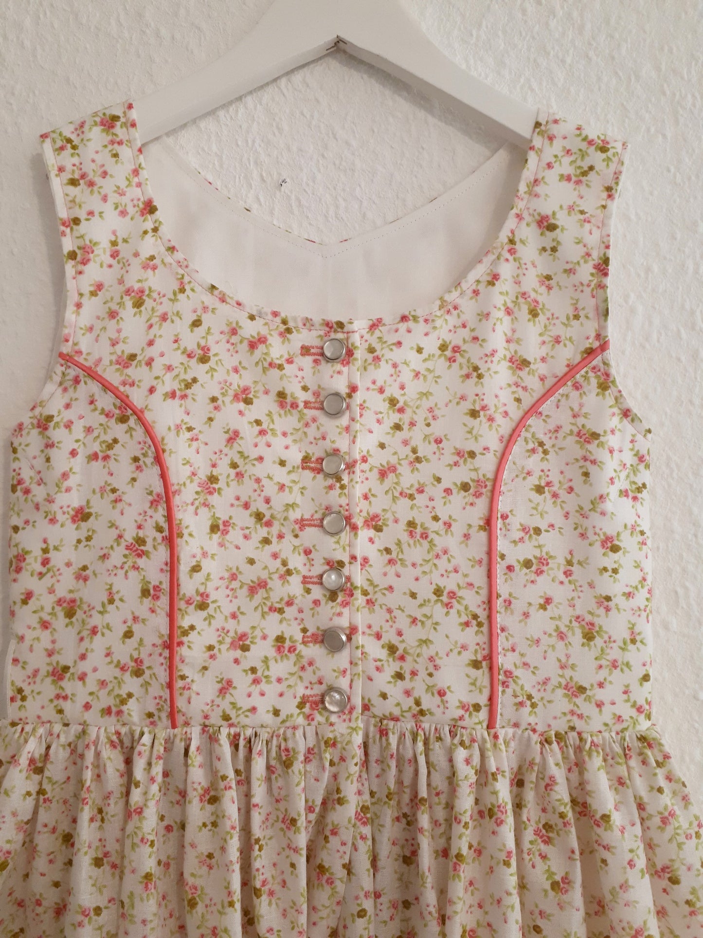 "Luzia" Kinderdirndl Mädchen Dirndl weiß-rosa-oliv 134/140