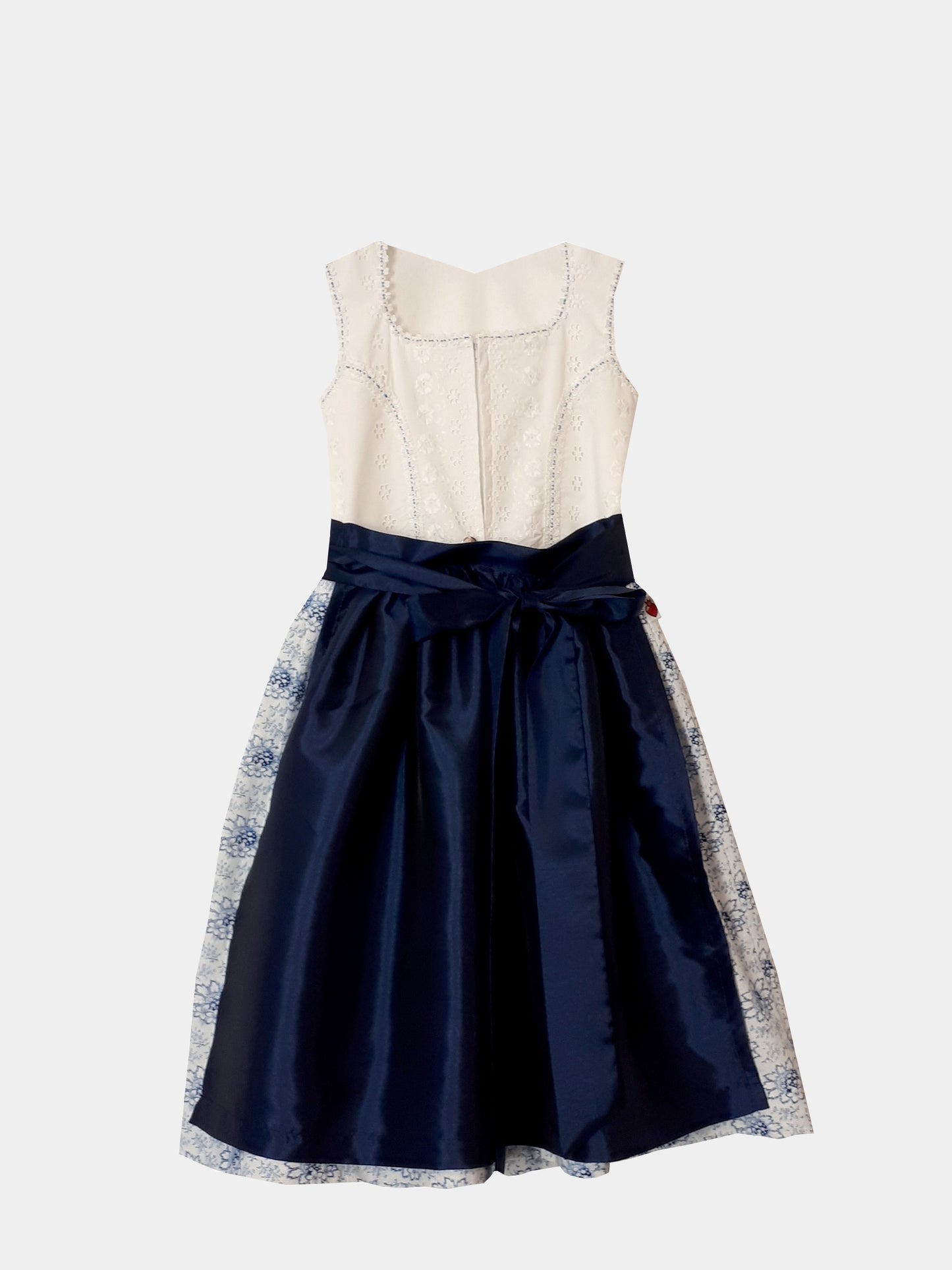 "Charlotte" Kinderdirndl Mädchen Dirndl weiß-blau 122/128 -  Sofortkauf!