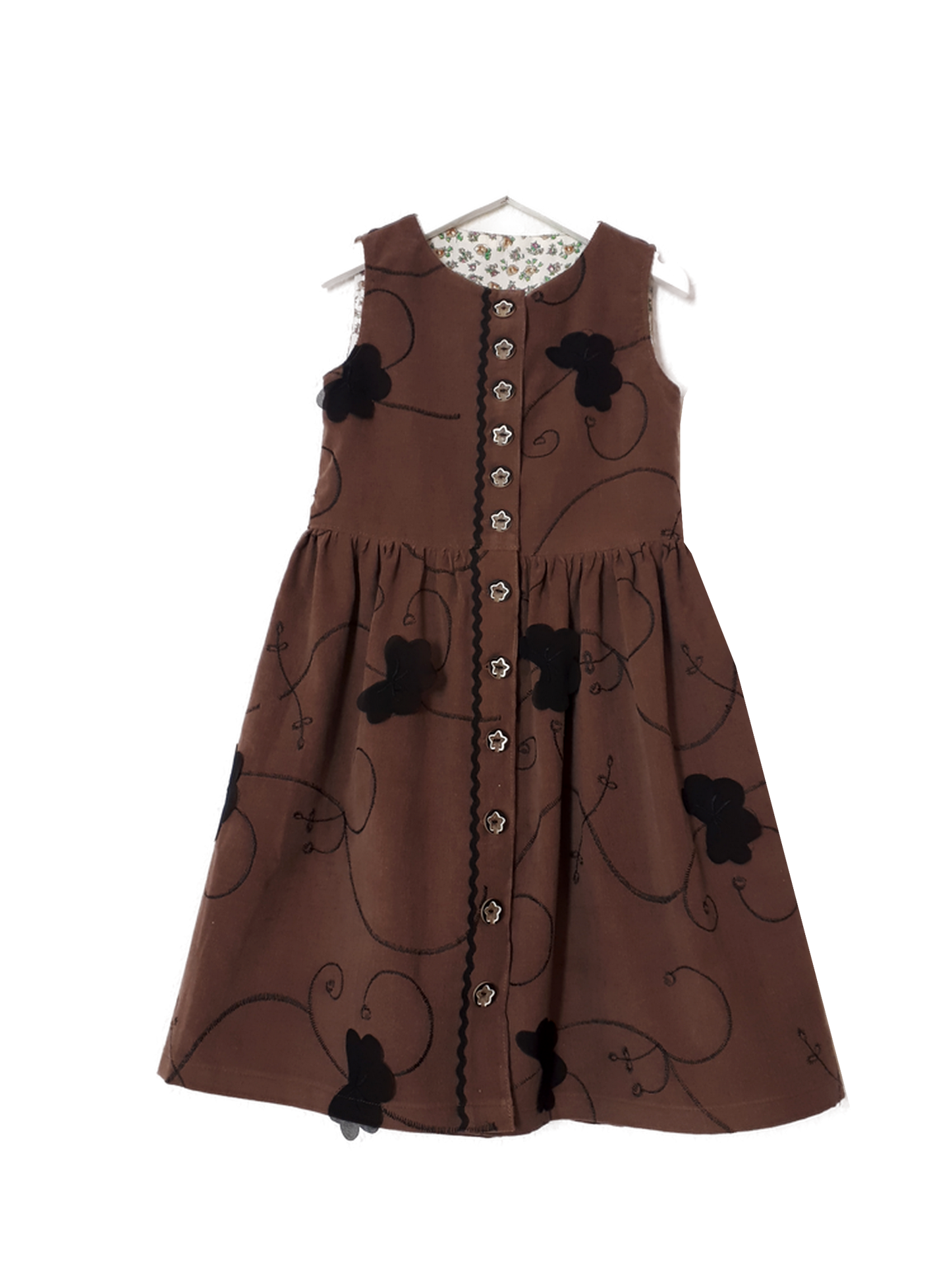 "Bella" Mädchenkleid Feincord braun -  Sofortkauf!