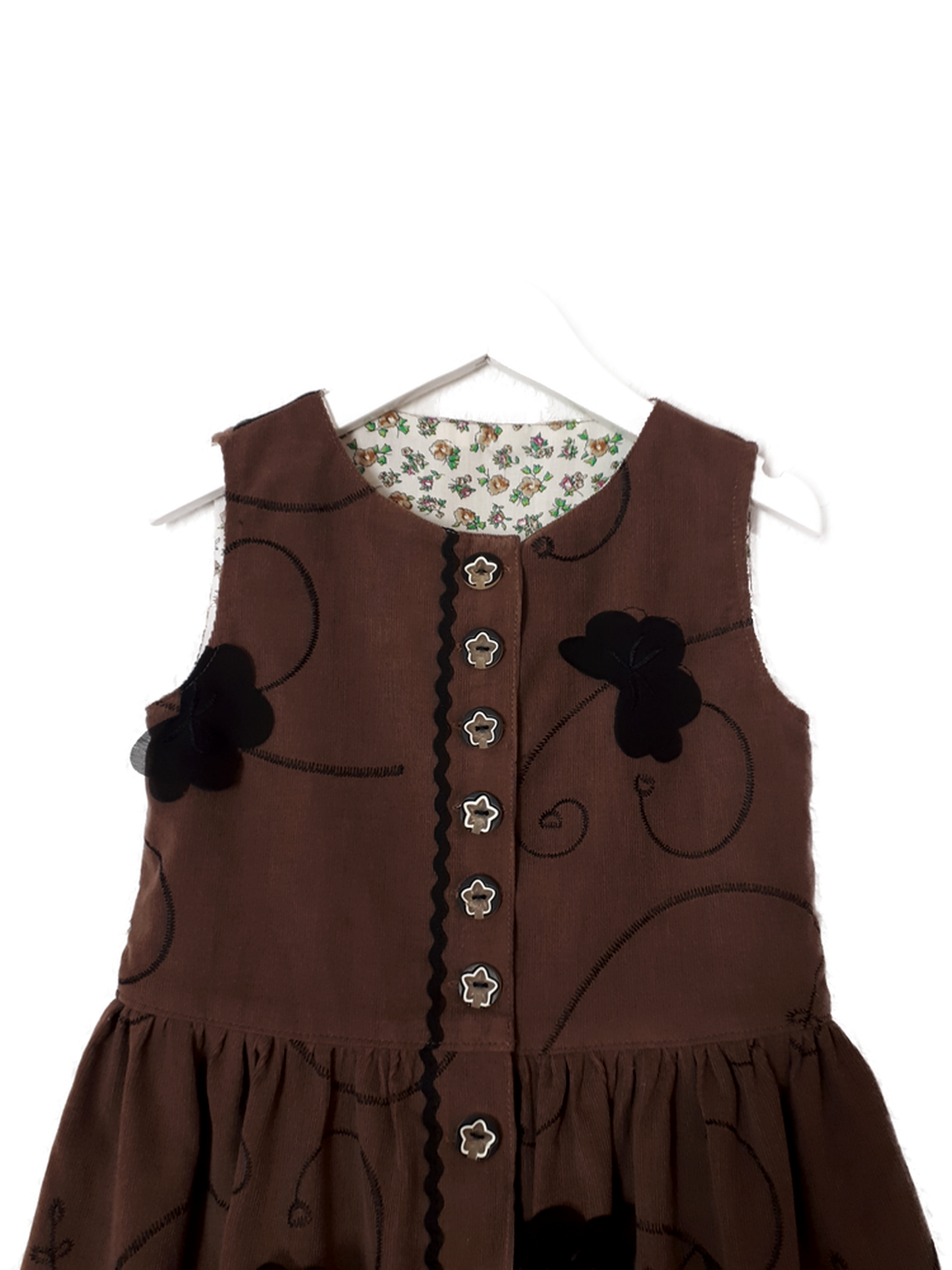 "Bella" Mädchenkleid Feincord braun -  Sofortkauf!