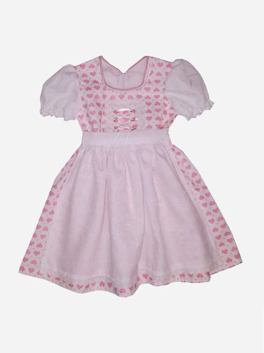 "Manja" Babydirndl rosa-weiß Herzchen 80/86 - Sofortkauf!