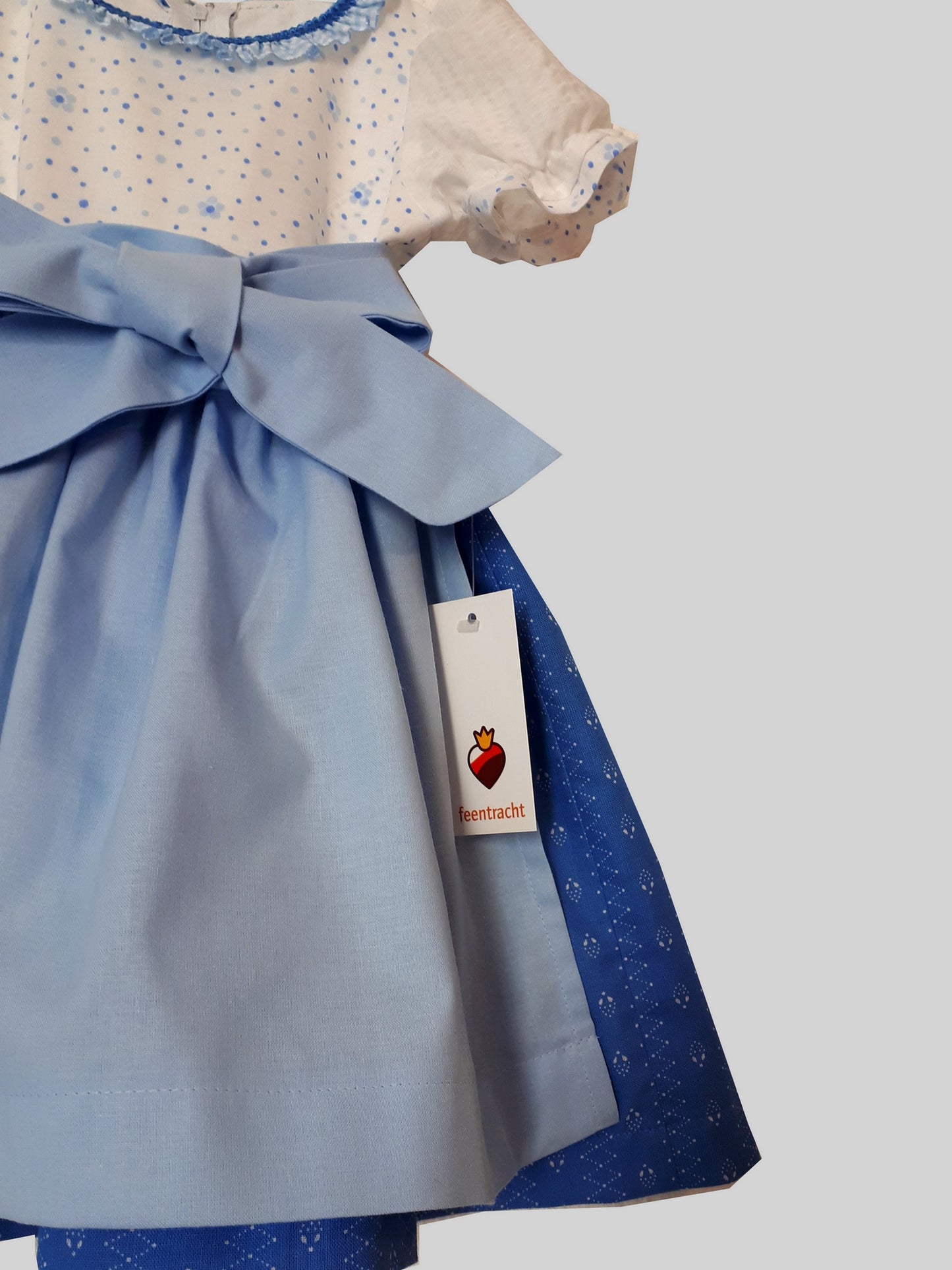 "Alexis" Babydirndl weiß blau 74/80 -  Sofortkauf!