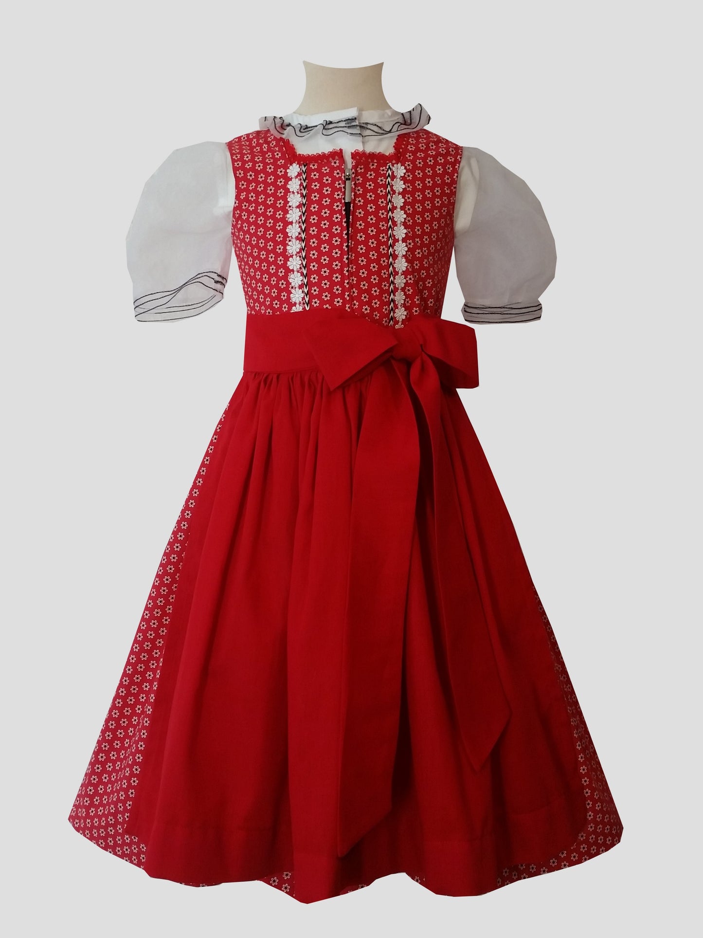 "KIM" Kinderdirndl Mädchendirndl rot 110 /116