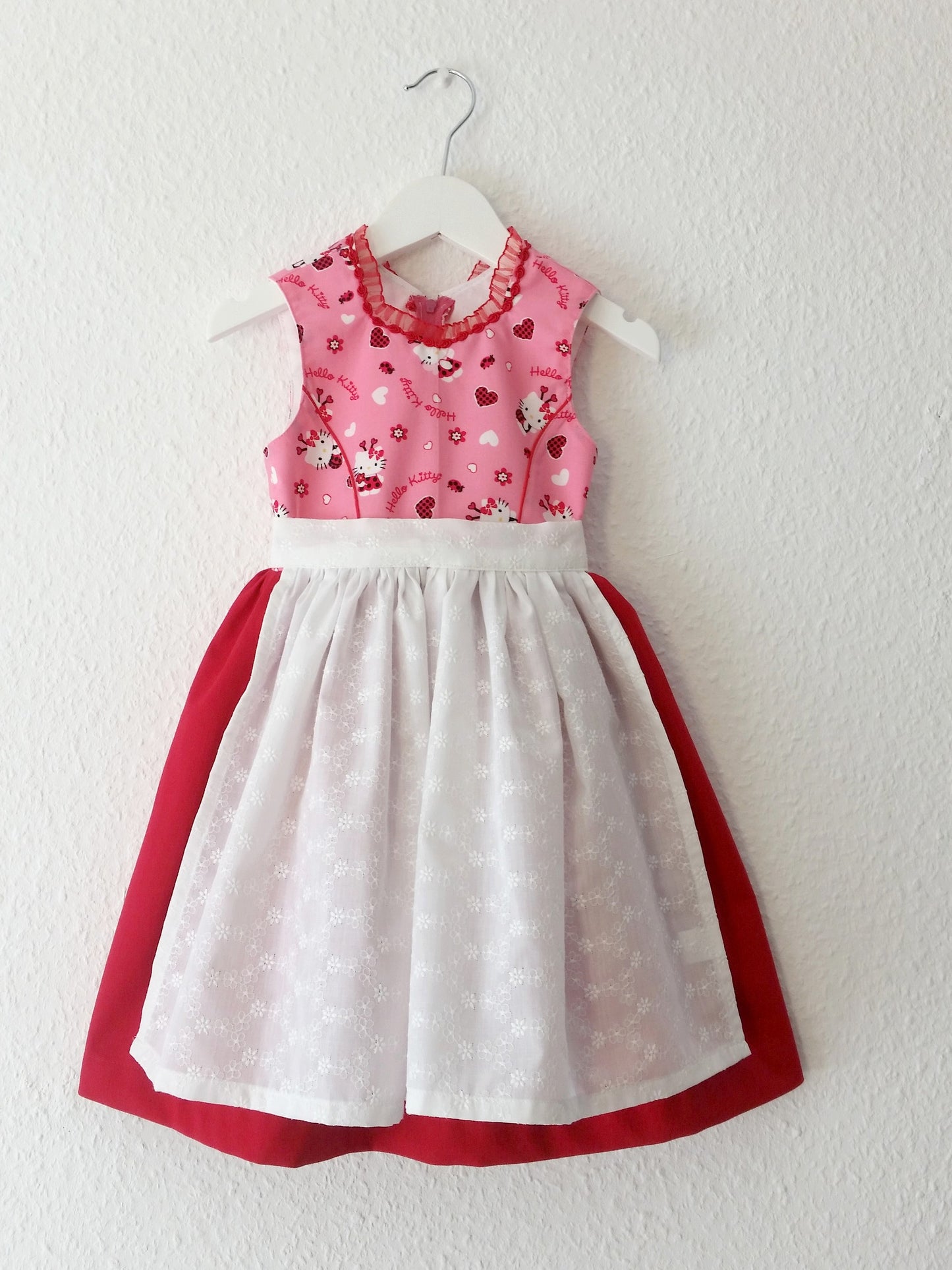 "Kitty" Kinderdirndl Mädchen Dirndl rosa rot 86/92 - Sofortkauf!