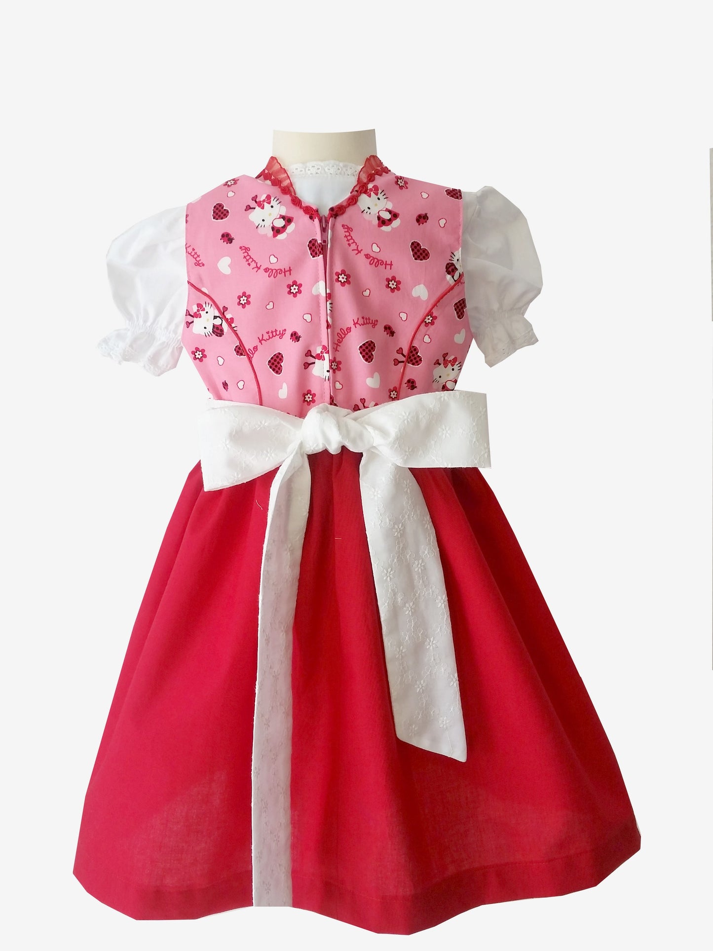 "Kitty" Kinderdirndl Mädchen Dirndl rosa rot 86/92 - Sofortkauf!