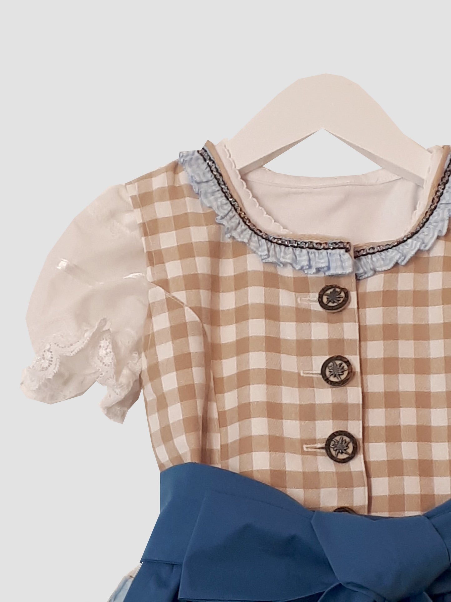 "Patty" Kinderdirndl Mädchen Dirndl 98/104 beige blau petrol