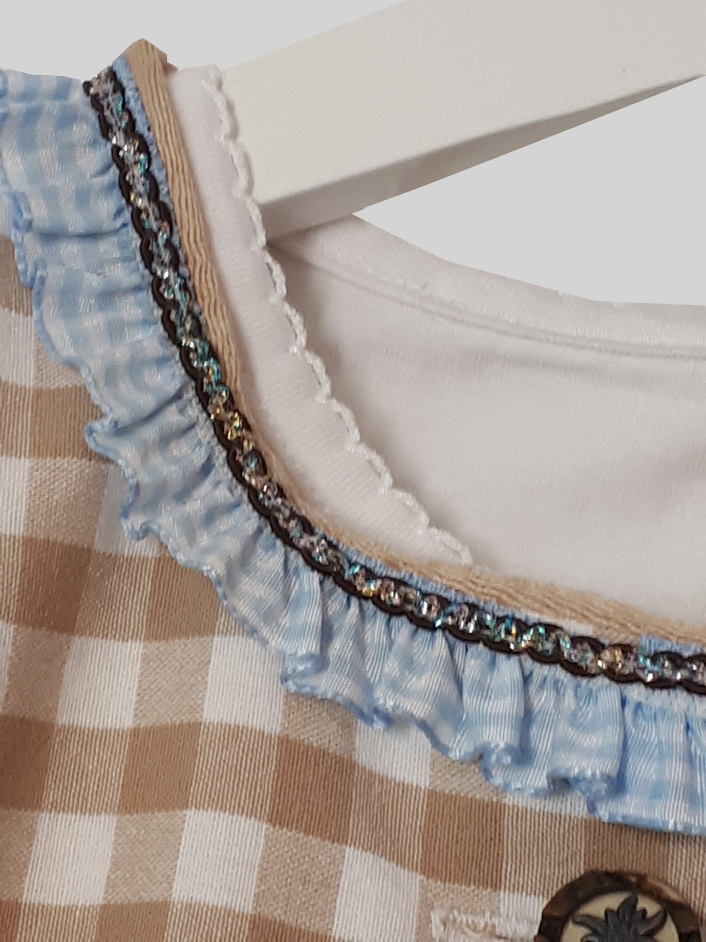 "Patty" Kinderdirndl Mädchen Dirndl 98/104 beige blau petrol