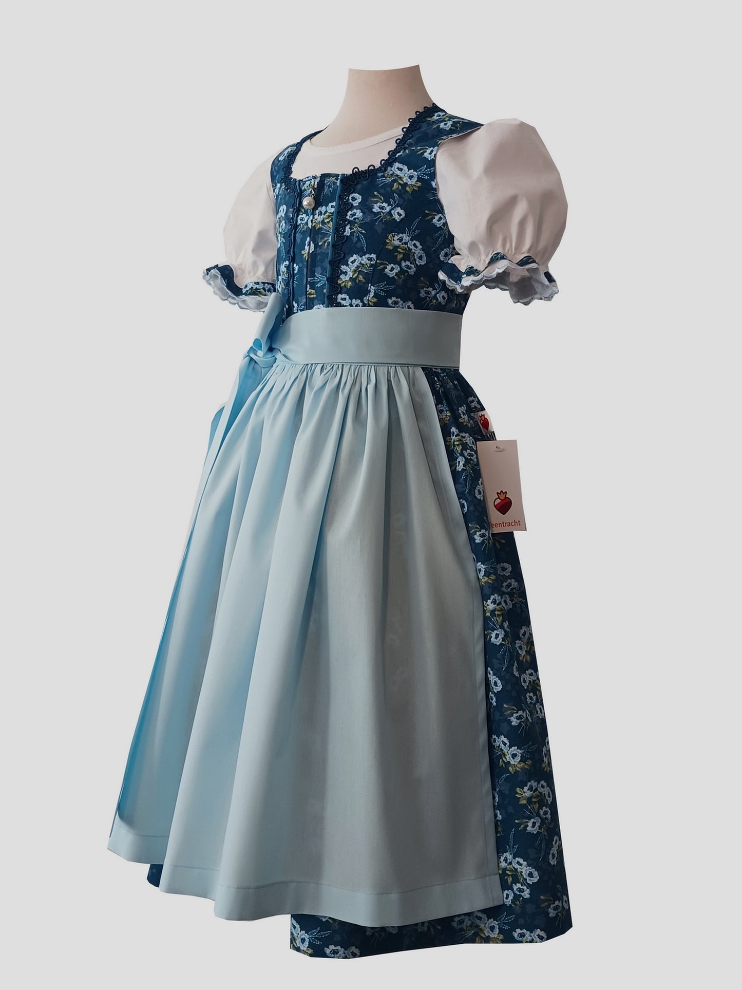 "Penelope" Kinderdirndl Mädchen Dirndl petrol celeste