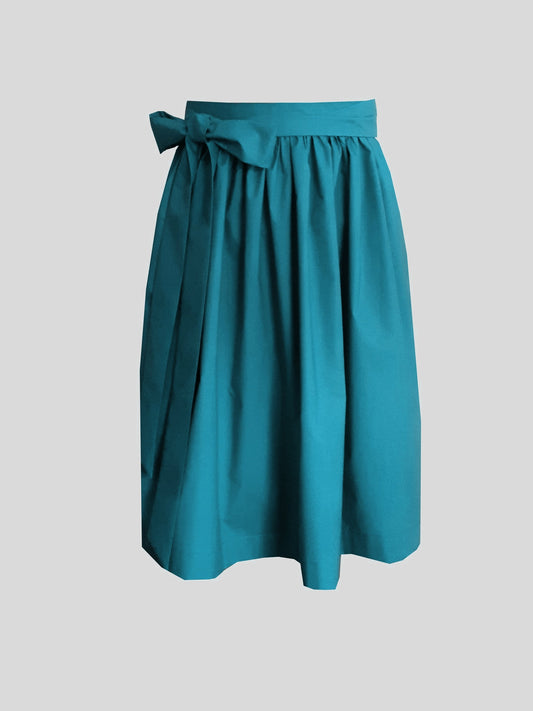 Damen Dirndlschürze Baumwolle petrol hell S/50 - Sofortkauf!